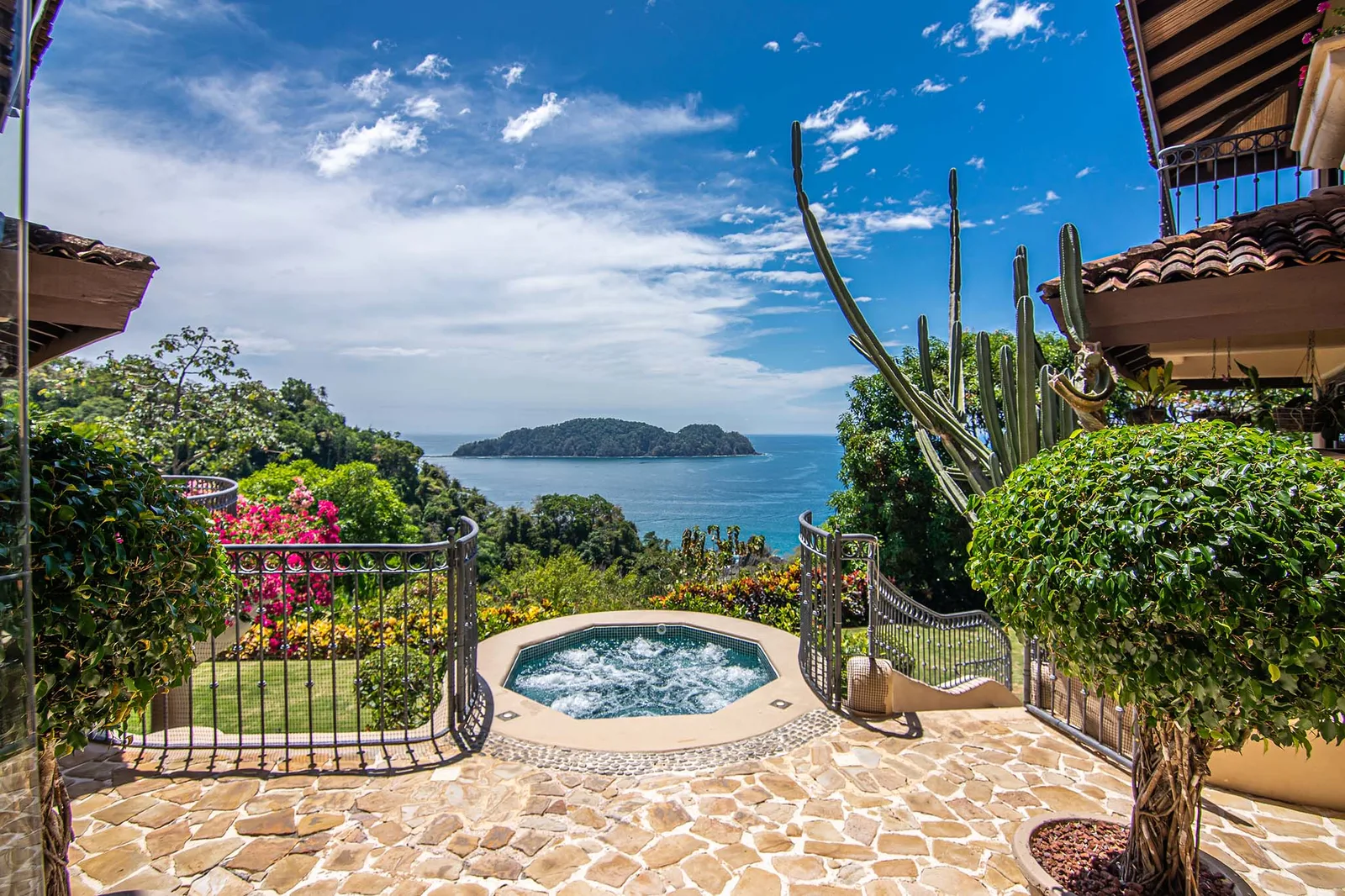 Ocean-view property with tropical gardens